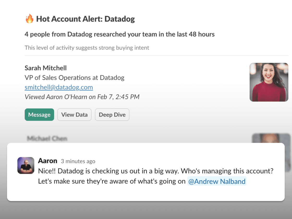 Slack integration delivering signals